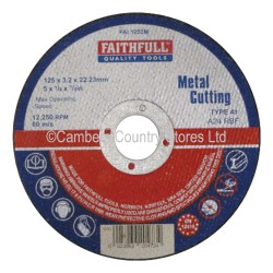 Faithfull Cutting Disc Metal 125mm x 3.2mm x 22mm